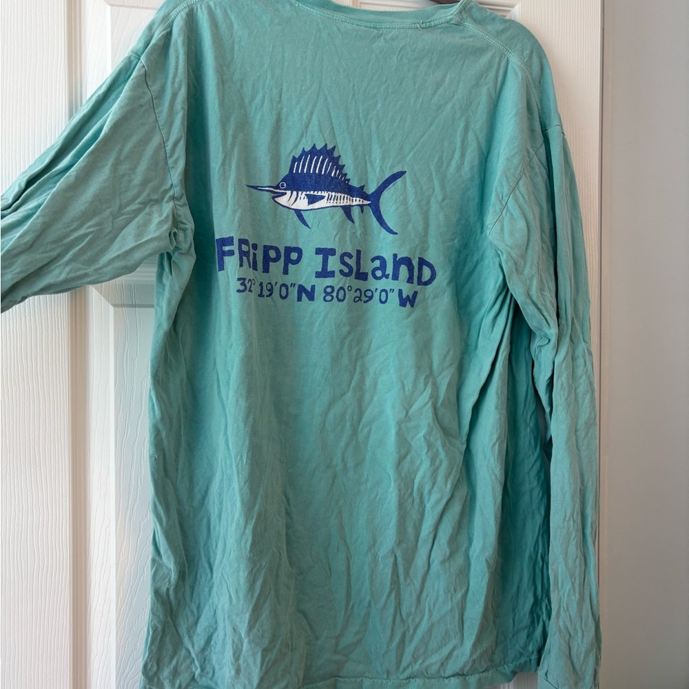 Comfort Colors Fripp Island Aqua Blue Longsleeve Tee